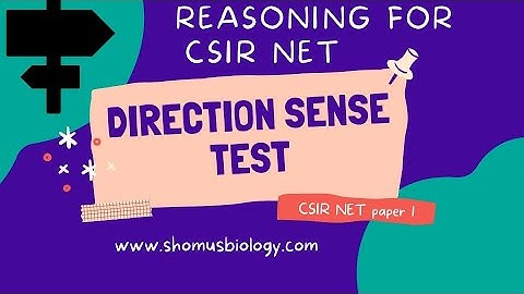 Direction sense test reasoning | CSIR NET | GATE | SET