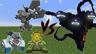 Wither Storm vs Mowzie's Mobs Bosses in Minecraft!