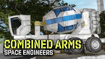 Space Engineers Combined Arms -  The Quest for Concrete for the War Effort (Ep 19)