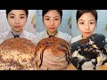 ASMR Eating Chocolate Creamy Lava Cake Soft Waxy Sound MUKBANG 케이크 먹방 Asmr Delicious Food Fyp 