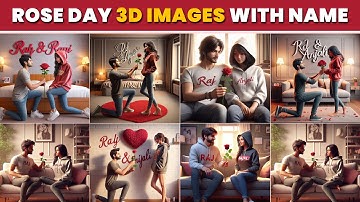 Create Rose Day 3D images with name | create 3d ai name images with bing ai | Valentine Day 2024