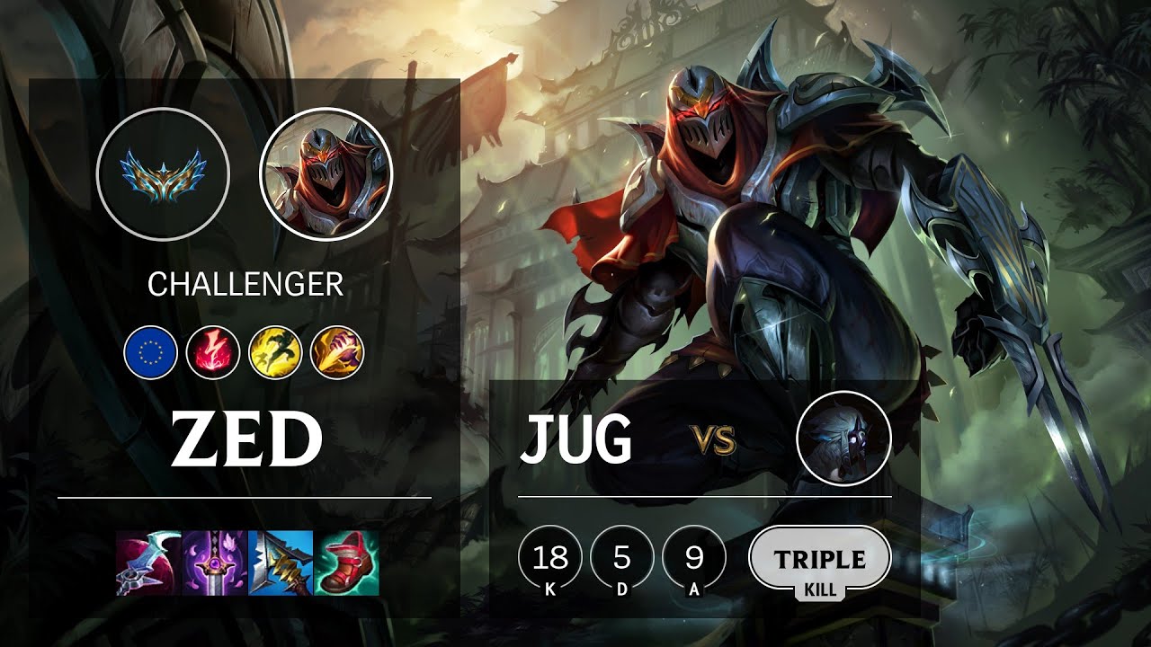 Zed Jungle vs Kindred - EUW Challenger Patch 12.2