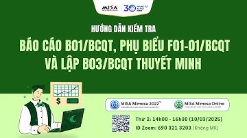 Chiều 10/03 | Kiểm tra báo cáo B01/BCQT, F01-01/BCQT mục C. Nguồn hoạt động khác được để lại