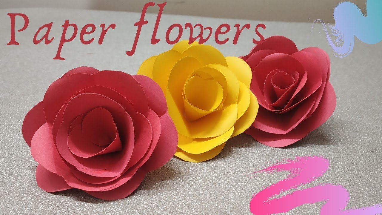 Paper roses | How to make easy paper flowers | Diy | paper origami ...