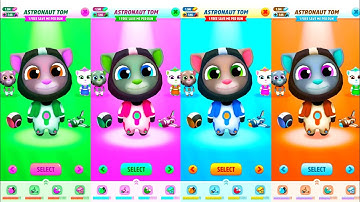 Talking Tom Gold Run 4x Astronaut Tom Colors Reaction Funny Android iOS Gameplay