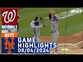 Mets vs Nationals (6/04/2024) | NY Mets Highlights | SNY