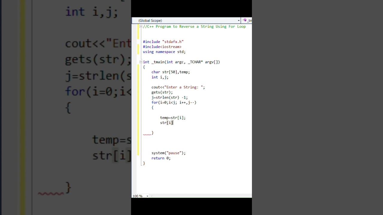 C++ Program to Reverse a String #coding#cplus #programminglanguage #python #ccode#cppprogram#cpphub