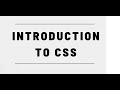01_Introduction To CSS