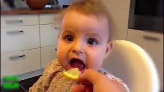 Ekspresi Bayi Makan Lemon, Lucu!!!!!!! ( youtube editor )