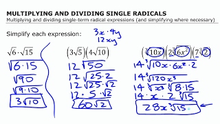 Multiplying & Dividing Single-Term Radicals • [5.2a] Pre-Calculus 11