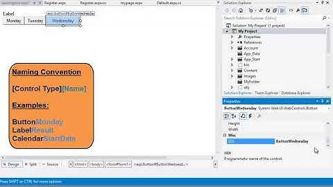 ASP.NET 4.5 Essential Skills Lesson 4-1: Name controls correctly