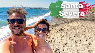 We went to a black sand Naturist Beach and a Dead City near Rome | Italy Road Trip Ep 8