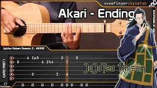 Jujutsu Kaisen S2 ED - AKARI - Acoustic (Fingerstyle Guitar Cover) TAB Tutorial Resimi