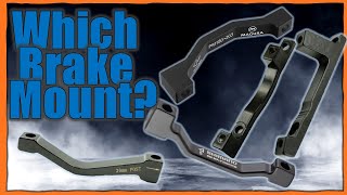 What Brake caliper adapter I need?  203mm rotors with 4 piston M4 budget brakes #mtb #mtblife #trail
