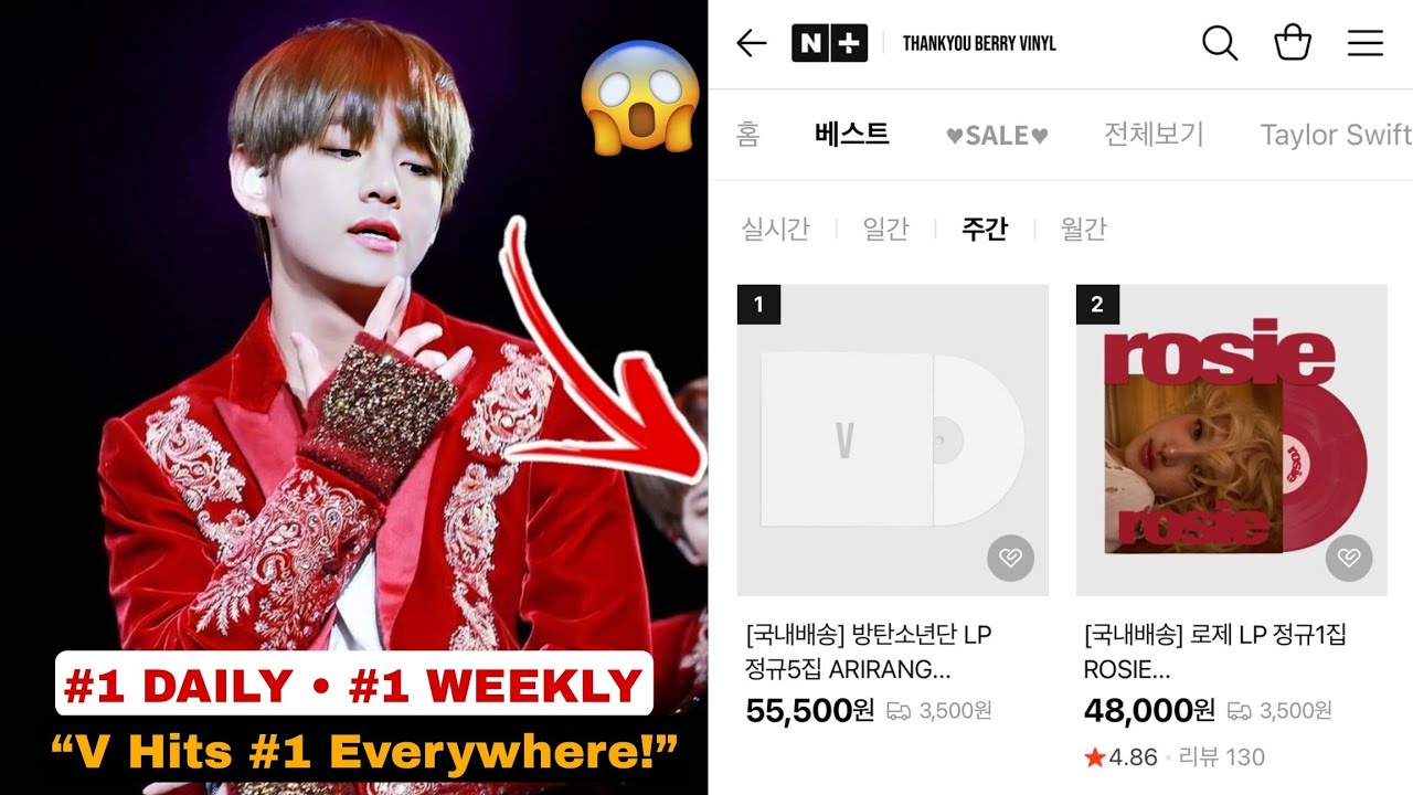 1 Min Ago! Taehyung Just Broke the Vinyl Charts — #1 Daily, #1 Weekly, SOLD OUT!"