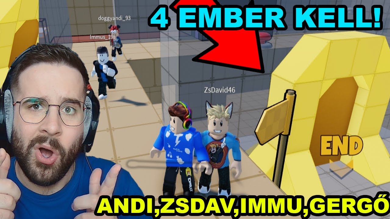 MENNI FOG Doggyandi, ZsDav, Immu ?! | 5 PLAYER Team Coop Puzzles Obby