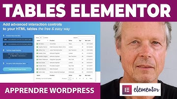 PERSONNALISER SES TABLES DANS ELEMENTOR