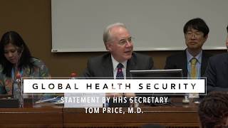 HHS SECRETARY PRICE ON GLOBAL HEALTH SECURITY