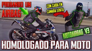 PROBANDO UN AIRBAG PARA MOTO HOMOLOGADO + CAIDA EN CAMARA LENTA