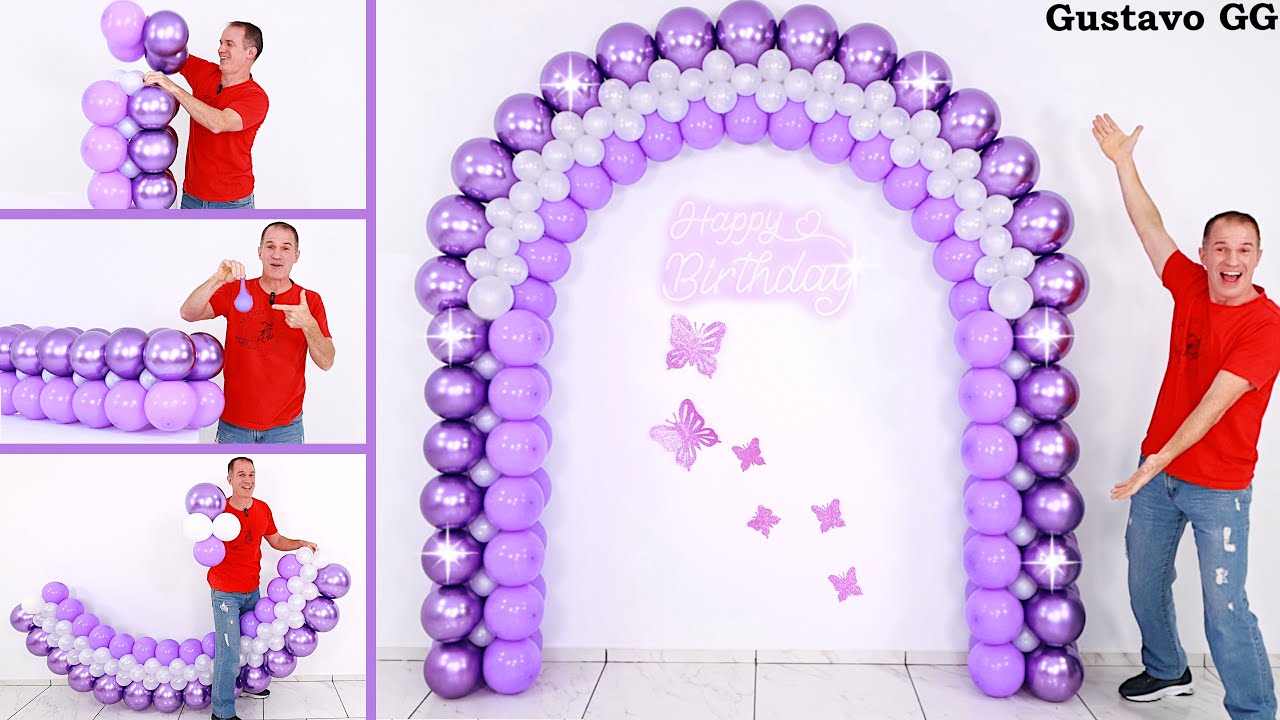 COMO HACER UN ARCO DE GLOBOS 😊👍 decoración con globos para cumpleaños ✨ Gustavo gg