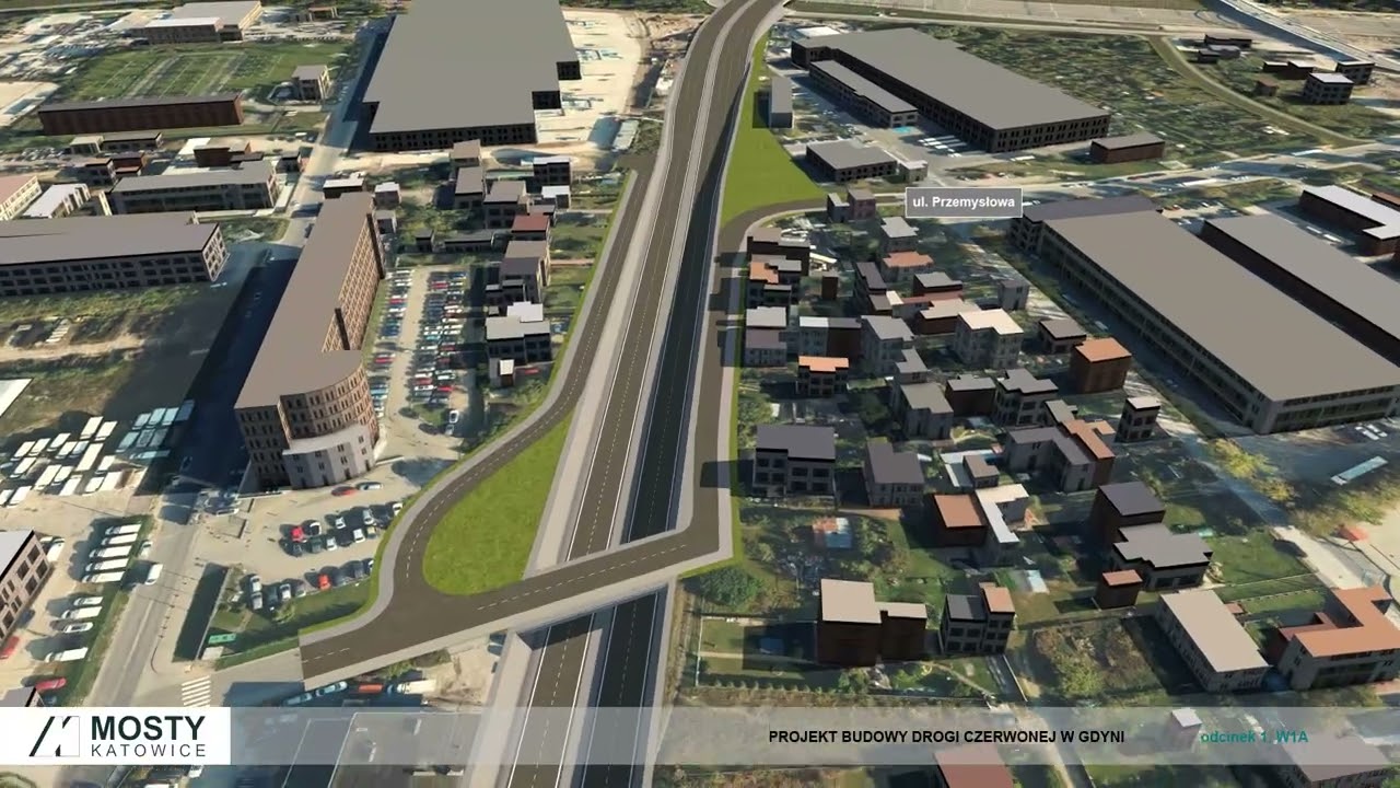 Wizualizacja Drogi Czerwonej odcinek 1 wariant W1A