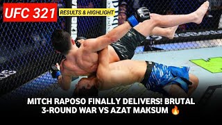 UFC 321 results: Nobody Expected THIS! Azat Maksum vs Mitch Raposo Ends in Madness!