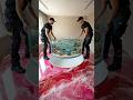 THIS FLOOR IS JUST CRAZY😱 Luxury Aquarium EpoxyFloor #epoxyfloor #housedecor #housedesign #diybuild