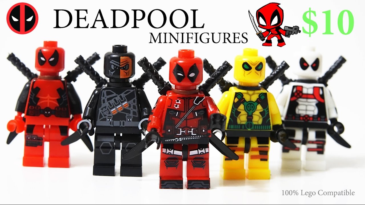 Lego Deadpool Movie Minifigures Marvel Toy Guns Katana