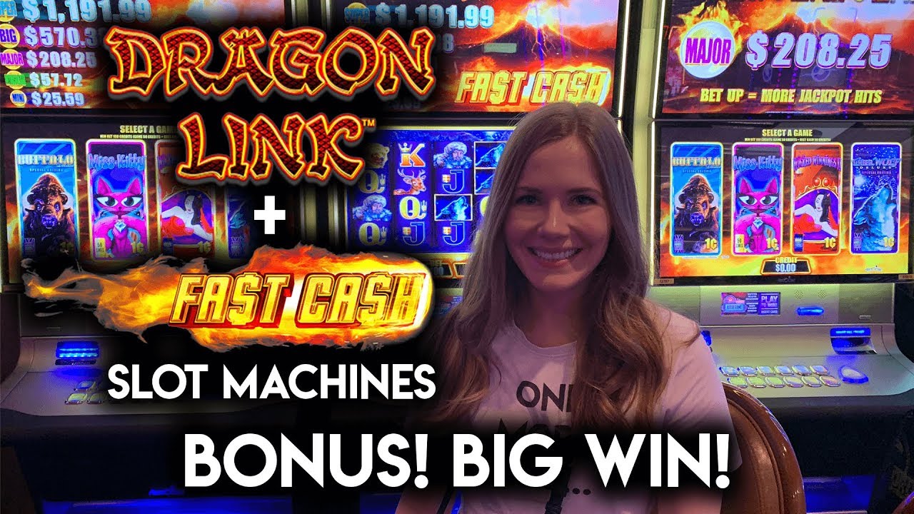 BIG WIN on Dragon Link! + Max Bet Fast Cash Timberwolf Slot Machine!