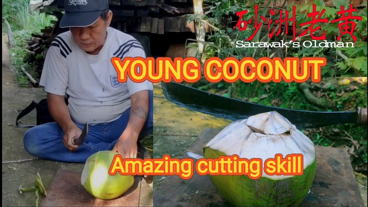 YOUNG COCONUT CUTTING SKILL AND HOW TO TAKE CARE A CARBON STEEL