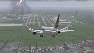 Wings Almost Break Off When Boeing 787 Tries To Land In A Storm |  XP11