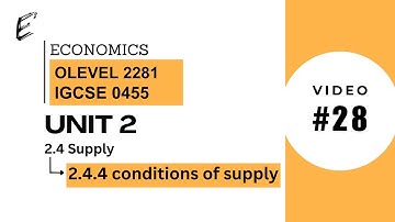 Video 28 - Conditions of supply (Economics O levels 2281 / IGCSE 0455)