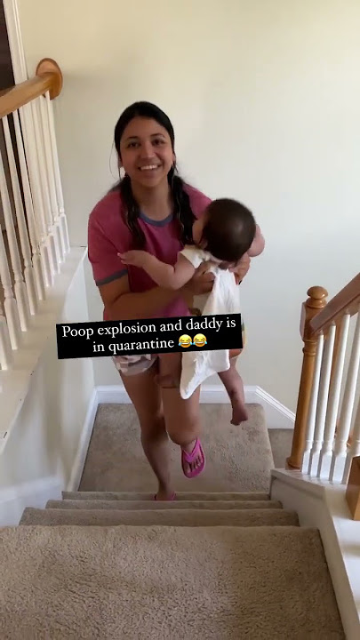 Baby Poop explosion! (All over me) 😱#shorts #babyboy #poop #funnybabies
