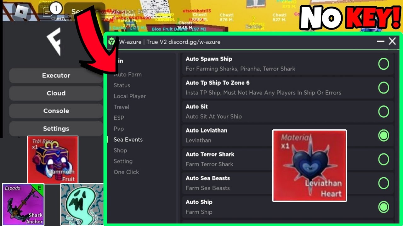 UPDATE ] BLOX FRUIT SCRIPT NO KEY, AUTO FIND LEVIATHAN ⚓, FARM LEVEL +  MASTERY