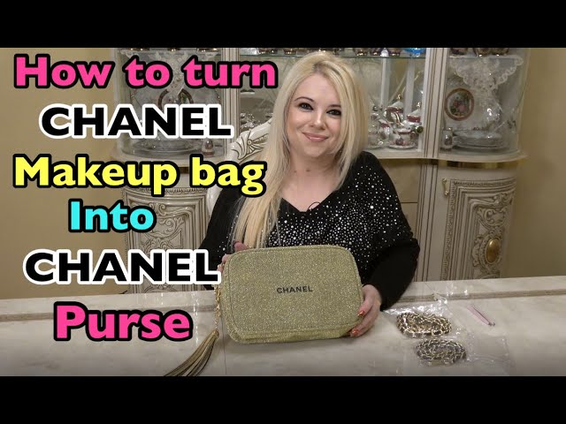 CONVERT A CHANEL 2022 HOLIDAY TWEED MAKE UP BAG INTO A CROSSBODY BAG * STEP  BY STEP TUTORIAL VIDEO * 