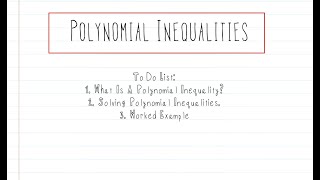 Algebra: Solving Polynomial Inequalities