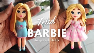 Barbie Inspired Dolls tutorial | Cold Porcelain Clay | Air Dry Clay | Clay Craft Ideas