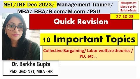10 Important Topics / Quick Revision/ Management/ UGC NET/ MBA/BBA/ MCom/ PSU/ BY Dr. Barkha Gupta