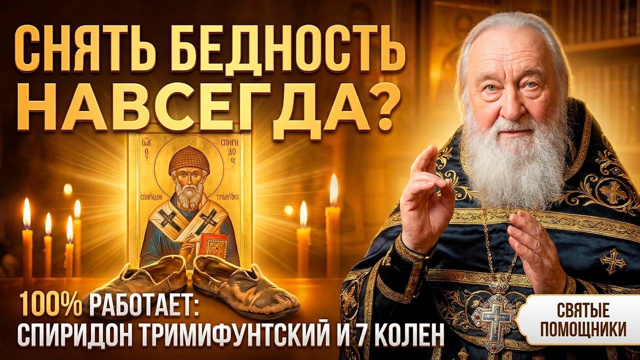 СПИРИДОН ТРИМИФУНТСКИЙ СНИМАЕТ БЕДНОСТЬ ДО 7 КОЛЕНА! Вот почему его башмаки стираются!Батюшка открыл