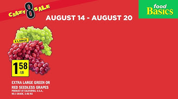 Food Basics | Crazy 8 Sale | Flyer From Aug 14 to Aug 20, 2025