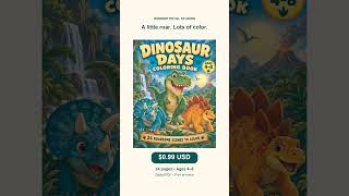 Dinosaur Coloring Pages for Kids | 24 Printable Pages for $0.99