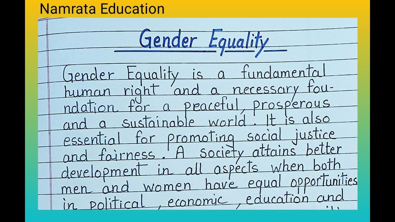 gender equality essay in english