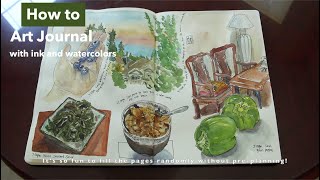 How to art journal about your life : Watercolor Sketchbook | Full Process with sketching tips