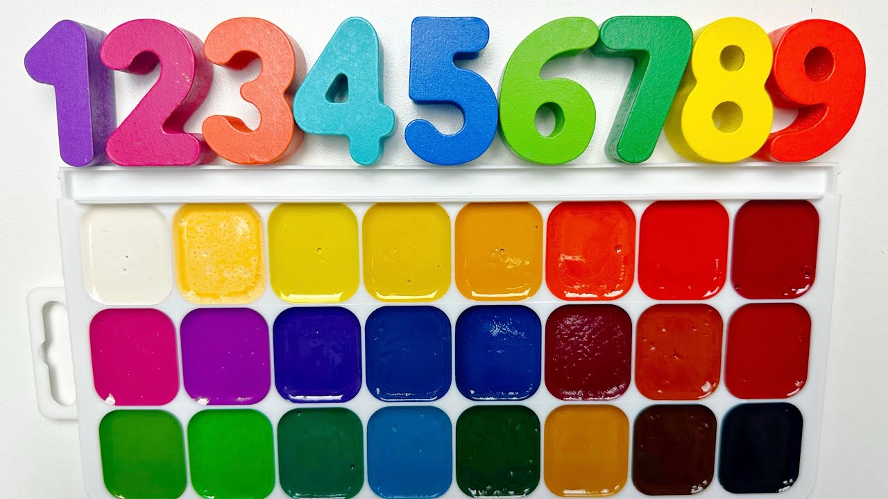 Рисуем Цифры Пальцами | Учим ЦИФРЫ и ЦВЕТА 