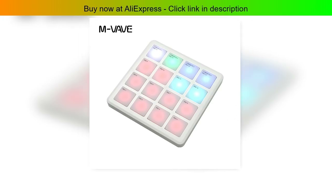 M-VAVE SMC PAD Pocket Pad Portable Wireless MIDI Controller 16 Pads Suitable Percussion Keyboard US