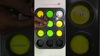 Generate 9 random colors from 3 colors Yellow Green and White #colormixing #satisfying