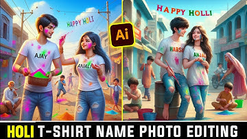 Holi T-Shirt Name Photo Video Editing😱Bing Image Creator😊Holi Video Editing🔥Bing Image Creator Holi
