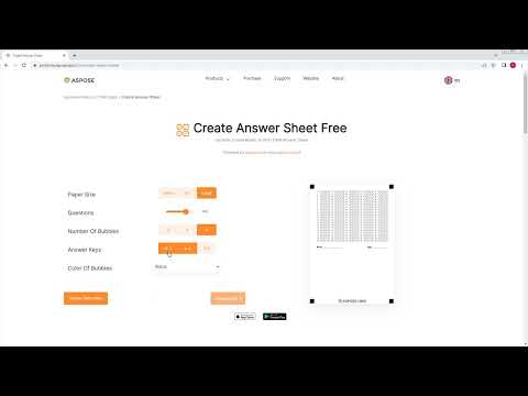 create answer sheet