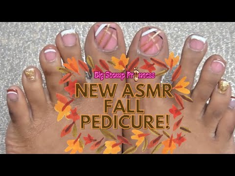 New Fall Themed ASMR Pedicure!! 🍂🍁🦶🏾 #asmr #pedicure #giantessfeet