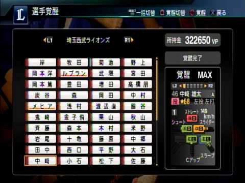 【プロスピ2015】 埼玉西武ライオンズ 選手能力データ 覚醒ver 【プロ野球スピリッツ2015】